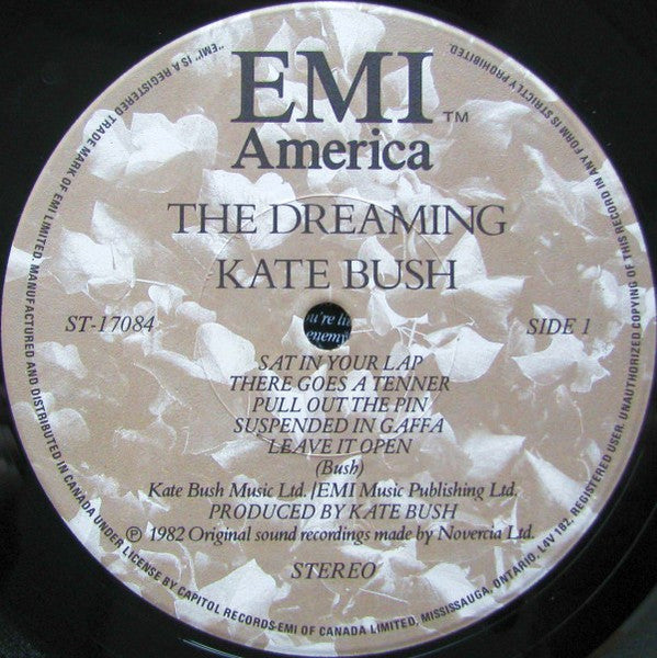 Image of Label Cover of LP - VG/VG - KATE BUSH, The Dreaming (EMI America; ST 17084, Canada 1982, Inner), Light marks, a little edge wear.,  - 2516187C