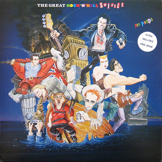 Image of Front Cover of LP - VG/VG - SEX PISTOLS, The Great Rock 'N' Roll Swindle (Virgin Green/Red; V2168, UK 1980, Missing the book/newspaper. ), ,  - 2526334E