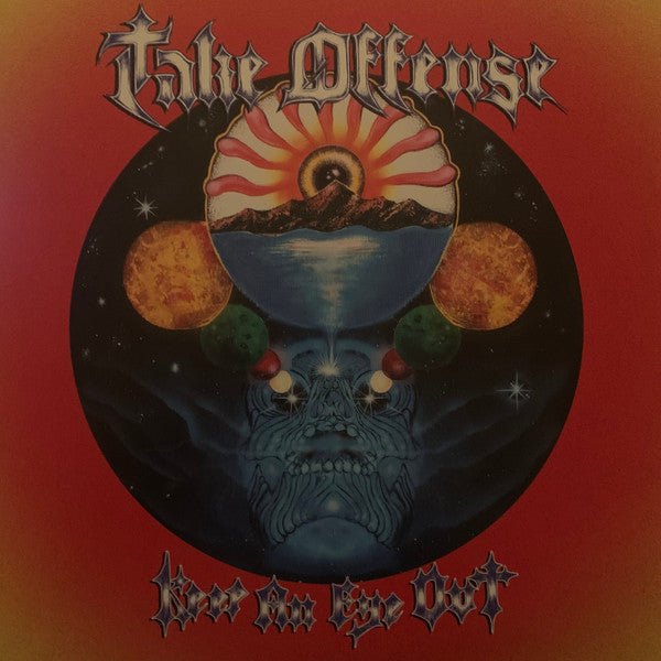 Image of Front Cover of LP - VG+/VG+ - TAKE OFFENSE, Keep An Eye Out (Pure Noise Records; PNE257, US 2019, White & Cyan Aside/Bside W/ Heavy Neon Yellow & Redish Splatter Vinyl, Ltd to 300), Still In Opened Shrinkwrap,  - 2546218S