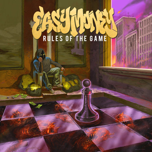 Image of Front Cover of LP - VG+/VG+ - EASY MONEY, Rules Of The Game/Midas Touch (Beatdown Hardwear Rec.; BDHW 064, Germany 2017, Insert, Green / Black Marble Vinyl, Ltd to 100), Still In Opened Shrinkwrap With Hype Sticker,  - 2546219S