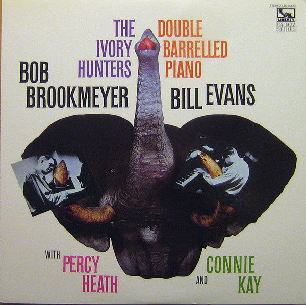 Image of Front Cover of LP - VG/VG+ - BOB BROOKMEYER & BILL EVANS, The Ivory Hunters - Double Barrelled Piano (Liberty; LBJ-60061, Japan 1985 Reissue, Picture Sleeve), Minor shelf wear to sleeve.No OBI or Insert.,  - 2526315E