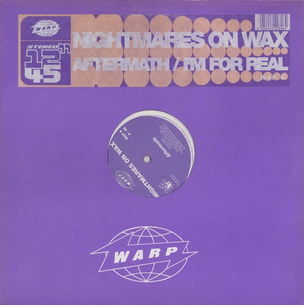 Image of Front Cover of 12" - G+/VG - NIGHTMARES ON WAX, Aftermath / I'm For Real (Warp Records; WAP 6, UK 1990, Stickered Company Sleeve), light marks/scuffs only. original stickered warp sleeve - creasing and seam splits,  - 3546062S