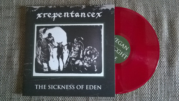 Image of Label Cover of LP - VG+/VG+ - XREPENTANCEX, The Sickness Of Eden (Carry The Weight Records; CTW048, UK 2015 Reissue, Gatefold, Red Vinyl, 2nd Press Ltd to 250), ,  - 2546226S