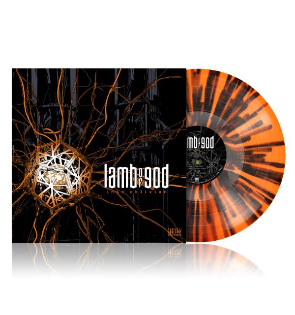 Image of Front Cover of LP - NEW/NEW - LAMB OF GOD, Into Oblivion (Tour Edition) (Century Media; 19958462371, Europe 2026 Reissue, Limited neon orange/black splattered LP.), , LAMB OF GOD’s tenth album, “Into Oblivion”, sees them embracing their position as music veterans: Beholden to no one, with nothing to prove. As such, “Into Oblivion” is an album that simultaneously references LOG’s roots, doubles down on their signature groove, and explores new sonic territory. Ask vocalist Randy Blythe why the band d
