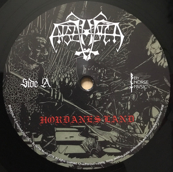 Image of Label Cover of 12" EP - EX/VG - ENSLAVED, Hordanes Land (By Norse Music; BNM008LP, Norway 2018 Reissue, Insert), Strong VG, light hairlines. Still in shrinkwrap.,  - 2526415E