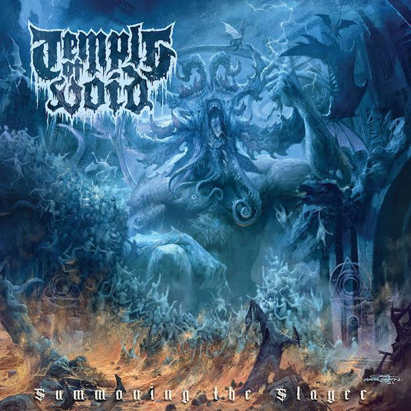 Image of Front Cover of LP - VG+/VG+ - TEMPLE OF VOID, Summoning The Slayer (Relapse Records; RR7501, US 2022, Gatefold, Insert & Black Inner, Orange Vinyl), Still in hype stickered plastic outer.,  - 2526416E