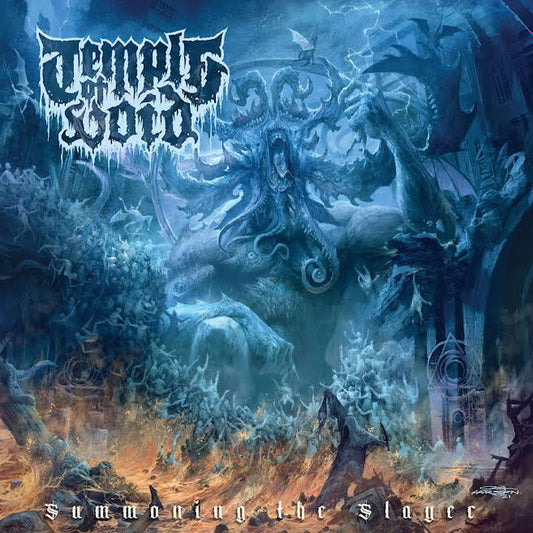 Image of Front Cover of LP - VG+/VG+ - TEMPLE OF VOID, Summoning The Slayer (Relapse Records; RR7501, US 2022, Gatefold, Insert & Black Inner, Orange Vinyl), Still in hype stickered plastic outer.,  - 2526416E