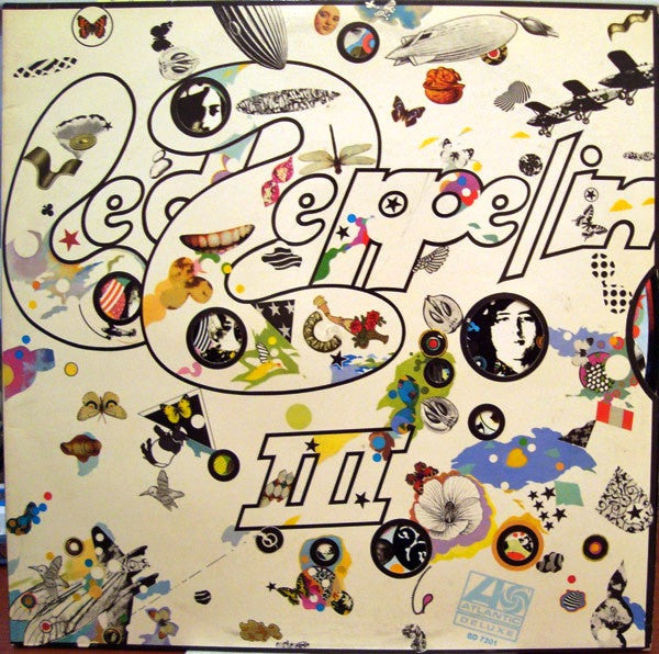 Image of Front Cover of LP - VG/VG - LED ZEPPELIN, Led Zeppelin III (Atlantic Red/Maroon label; 2401-002, UK 1970, Gatefold with Wheel, "Produced by Jimmy Page."side 1 only, Celebration Not Celebration Day on label), Strong VG -  a few light marks, edge wear, some discolouration around edges, working wheel,  - 2546252S
