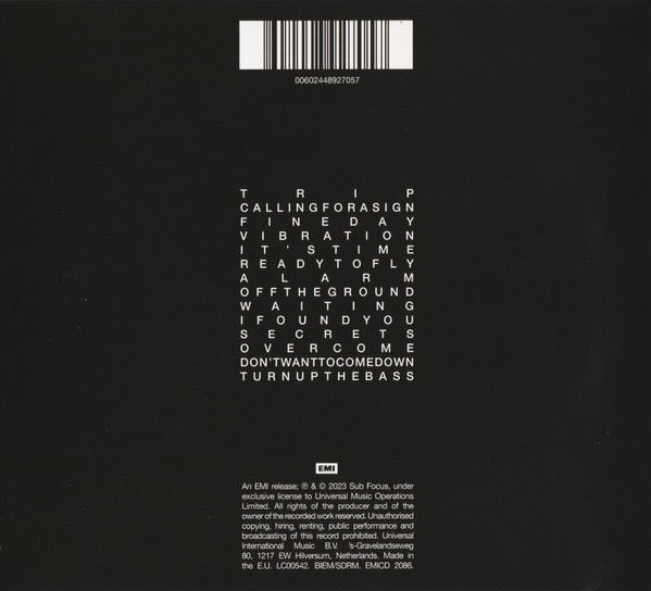 Image of Back Cover of CD - VG+/VG+ - SUB FOCUS, Evolve (EMI ; EMICD 2086, UK 2023, Fold Over Sleeve, Booklet), ,  - 2516437C