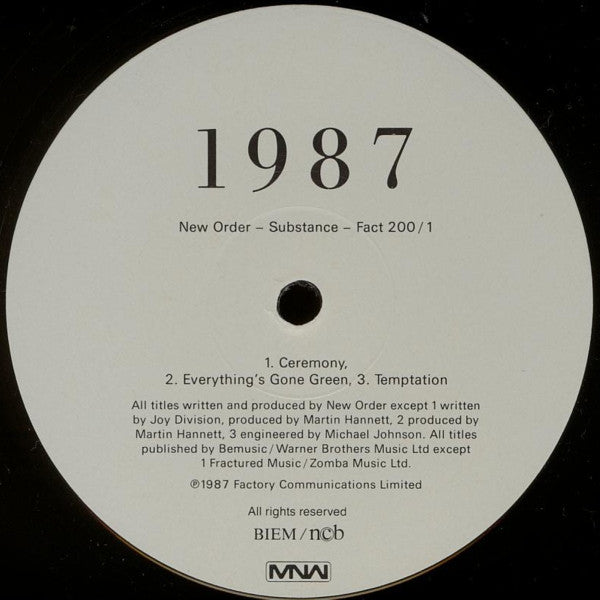 Image of Label Cover of 2xLP - VG/VG - NEW ORDER, Substance (MNW; Fact 200, Sweden 1987, Embossed Sleeve), ,  - 2516430C