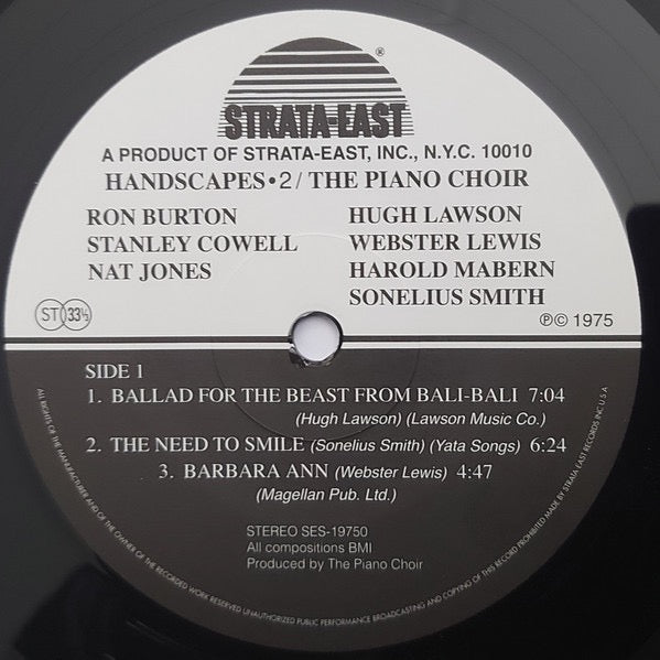 Image of Label Cover of LP - NEW/NEW - THE PIANO CHOIR, Handscapes 2 (Strata-East; SES-19750, Worldwide 2023 Reissue), ,  - 2536361E