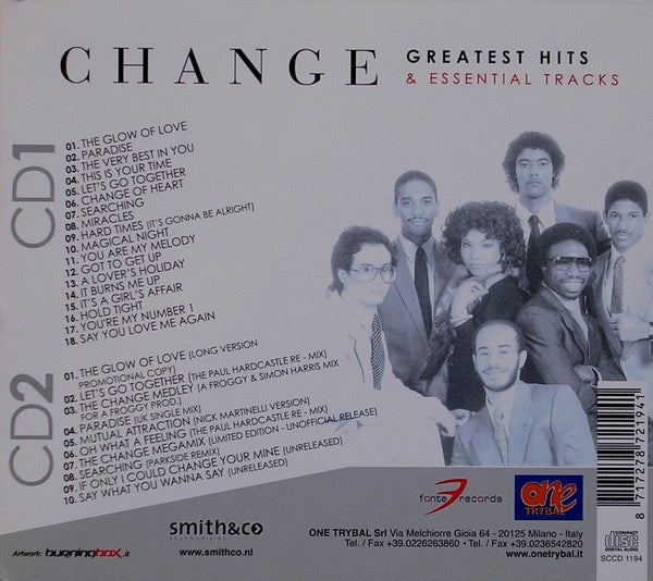 Image of Back Cover of 2xCD - VG/VG+ - CHANGE, Greatest Hits & Essential Tracks (Smith & Co; SCCD 1194, Netherlands 2009, Double Digipak, Booklet), ,  - 2516446C