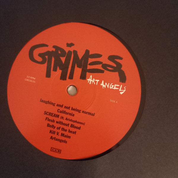 Image of Label Cover of LP - VG+/VG - GRIMES, Art Angels (4AD; CAD3535, UK, Europe & US Reissue, Gatefold, Single Insert), In opened shrinkwrap,  - 2526431E
