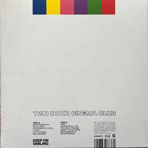 Image of Back Cover of LP - VG+/VG+ - TWO DOOR CINEMA CLUB, Keep On Smiling (Lower Third; PROINC032V1, UK & Europe 2023, Inner & Insert, Pink (Magenta) Translucent Vinyl, Ltd to 1250), ,  - 2546260S