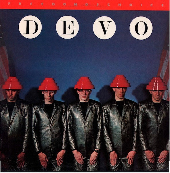 Image of Front Cover of LP - VG/VG - DEVO, Freedom Of Choice (Virgin; 202283, France 1980), Sleeve faded along spine on front & rear. Pressing ring slightly different from discogs listing.,  - 2516464C