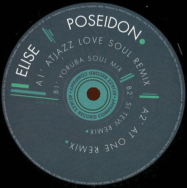 Image of Front Cover of 12" - /VG - ELISE GARGALIKIS, Poseidon (Atjazz Record Company ; ARC-039-V, UK 2013), light marks/scuffs only,  - 2546288S