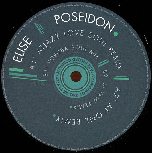 Image of Front Cover of 12" - /VG - ELISE GARGALIKIS, Poseidon (Atjazz Record Company ; ARC-039-V, UK 2013), light marks/scuffs only,  - 2546288S