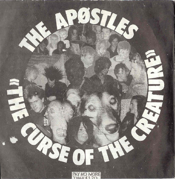 Image of Front Cover of 7" EP - VG/VG+ - THE AP STLES, The Curse Of The Creature (Scum Records; SCUM 3, UK 1984, Fold Out Sleeve, 4 Fold Out Inserts), Strong VG+, Slight Sticker Damage And Staining To Sleeve,  - 2526285E