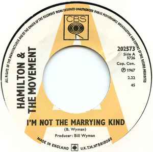 Image of Front Cover of 7" - /EX - HAMILTON & THE MOVEMENT, I'm Not The Marrying Kind  / My Love Belongs To You (, UK 2000s Reissue, Promo), ,  - 3556058S