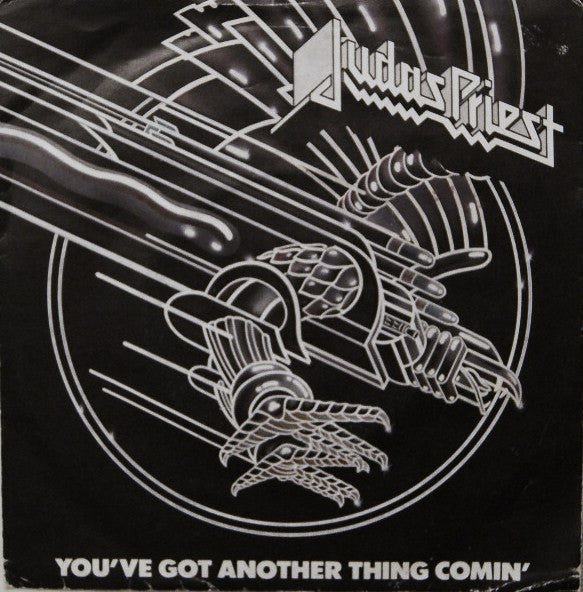 Image of Front Cover of 7" - G/VG+ - JUDAS PRIEST, You've Got Another Thing Comin' / Exciter (Live Version) (CBS ; CBS A2611, UK 1982, A Label Demo, Picture Sleeve), Sleeve Creased With Water Damage On Rear,  - 2526281E