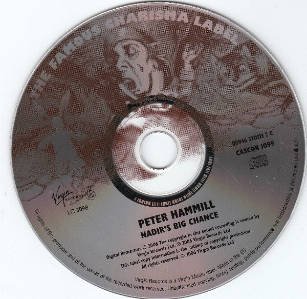 Image of Label Cover of CD - VG+/VG+ - PETER HAMMILL, Nadir's Big Chance (Virgin; 00946 370513 2 0, UK 2006 Reissue, Jewel Case), ,  - 2516507C