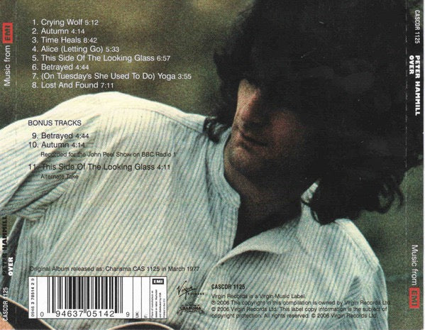 Image of Back Cover of CD - VG+/VG+ - PETER HAMMILL, Over (Virgin; 00946 3 70514 2 9, Europe 2006, Jewel Case), ,  - 2516508C