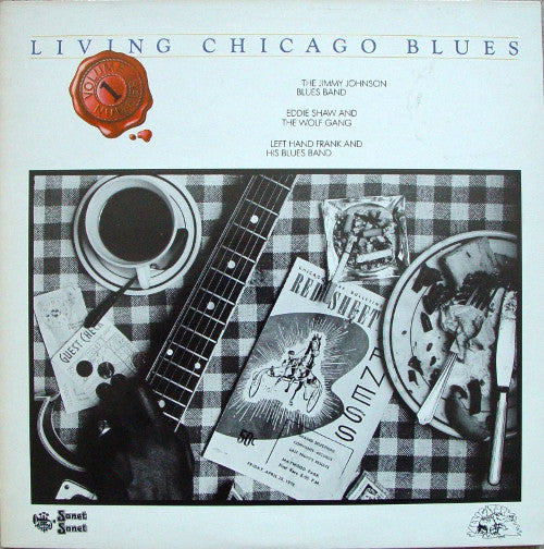 Image of Front Cover of LP - VG/VG - THE JIMMY JOHNSON BLUES BAND / EDDIE SHAW AND THE WOLF GANG / LEFT HAND FRANK AND HIS BLUES BAND, Living Chicago Blues - Volume 1 (Sonet; SNTF 784, UK 1978), Edge and ring wear. ,  - 2526442E