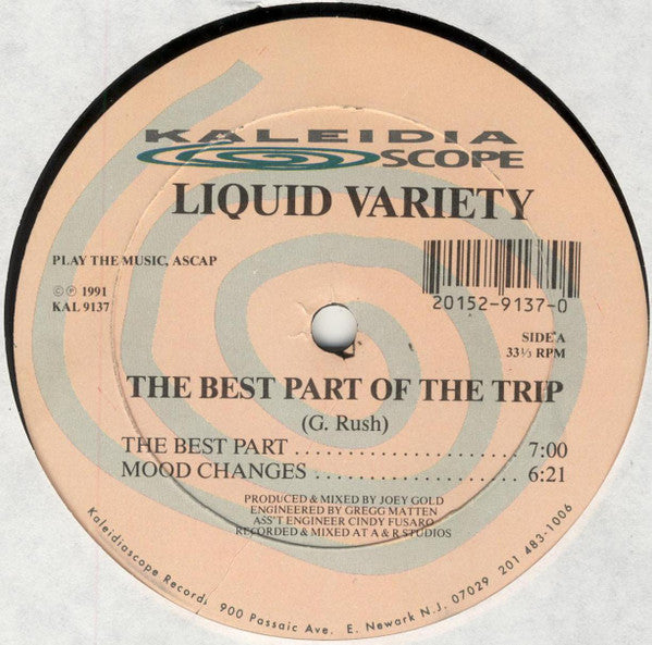Image of Front Cover of 12" - /VG - LIQUID VARIETY, The Best Part Of The Trip (Kaleidiascope Records; KAL 9137, US 1991), Light marks only, strong VG,  - 2546325S