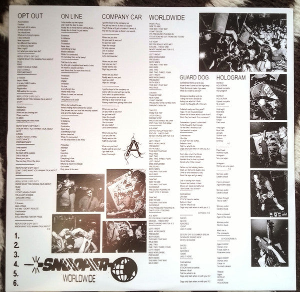 Image of Back Cover of LP - VG+/EX - SNOOPER, Worldwide (Third Man Records; TMR1095LPC1, Europe 2025, Inner & Insert, Translucent Pink Vinyl), Disc looks unplayed. Sleeve looks great, v minor corner creases from storage,  - 2526476E