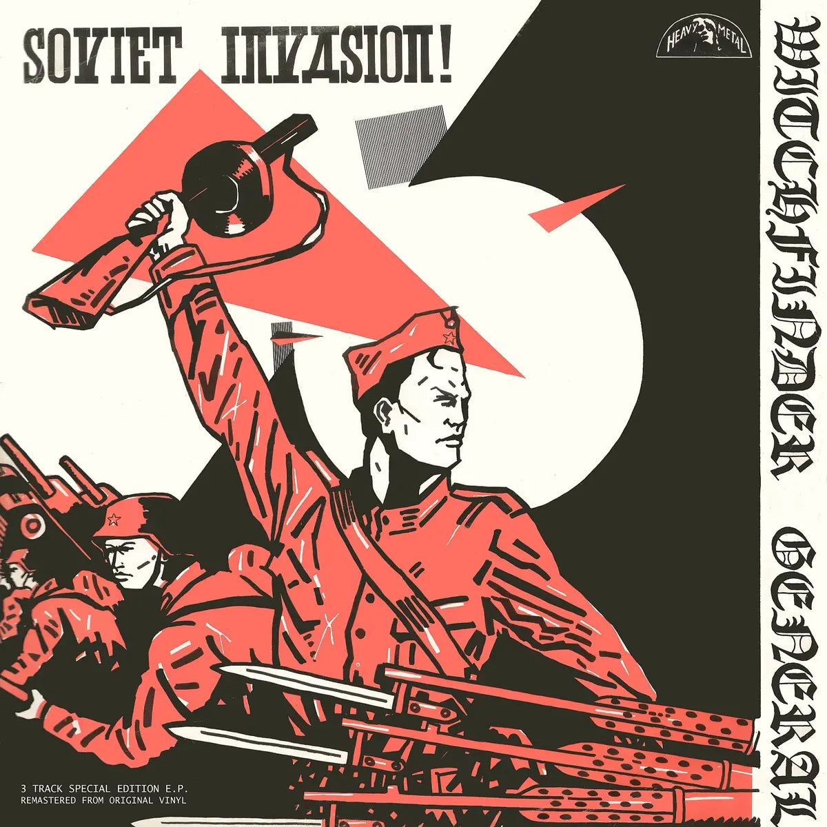 Image of Front Cover of LP - NEW/NEW - WITCHFINDER GENERAL, Soviet Invasion (Heavy Metal Records; 5016681101702, Europe 2026 Reissue, Maroon Vinyl), , Heavy Metal Records presents a special edition of Soviet Invasion by Witchfinder General, available on maroon vinyl, compiling all the band’s singles from their first two-album era in a format never previously released. Formed in 1979 in Stourbridge by Zeeb Parkes and Phil Cope, the band emerged from the New Wave of British Heavy Metal with a raw, doom-driven