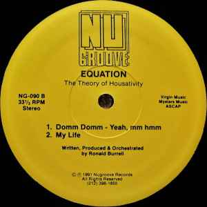 Image of Back Cover of 12" - /VG+ - EQUATION, The Theory Of Housativity (Nu Groove Records; NG-090, US 1991), one hairline - still VG+,  - 2646035S