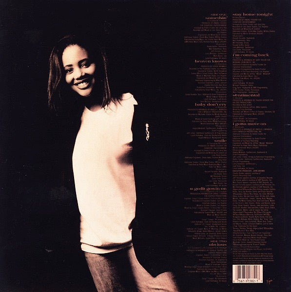 Image of Back Cover of LP - VG/VG - LALAH HATHAWAY, Lalah Hathaway (Virgin; 91382-1, US 1990), Strong VG throughout!,  - 2616023C