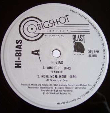 Image of Front Cover of LP - /VG - HI-BIAS, Hi-Bias (Blast Records ; BL-015, Canada 1990), ,  - 2646041S