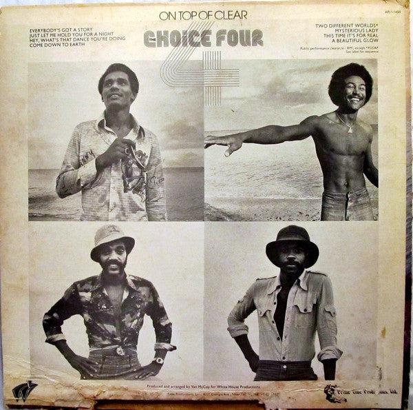 Image of Back Cover of LP - VG/VG+ - CHOICE FOUR, On Top Of Clear (RCA; APL1-1400, US 1976, Picture Sleeve), ,  - 1726170E