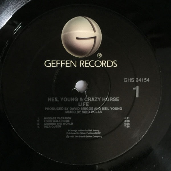 Image of Label Cover of LP - VG/G+ - NEIL YOUNG & CRAZY HORSE, Life (Geffen Records; GHS 24154, US 1987), Sleeve has cut-out (notched),  - 2616046C