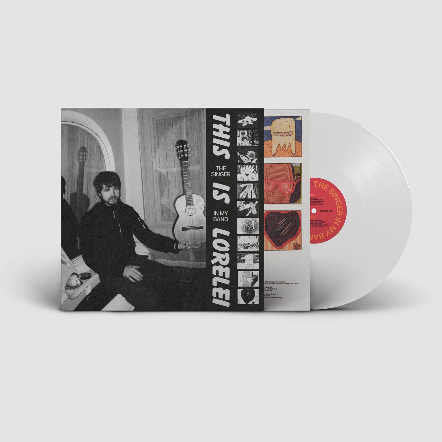 Image of Front Cover of LP - NEW/NEW - THIS IS LORELEI, The Singer In My Band (Matador; OLE2217LPE, Europe 2026, Inner, Indie Exclusive White Vinyl), , The last few years have been transformative for Nate Amos. Between delivering breakout records both as a solo artist — under his This Is Lorelei moniker — and with his band Water From Your Eyes, sold out shows across multiple continents, to seeing some of today’s most influential artists cover his songs, the ascending songwriter has found his stride. As the 