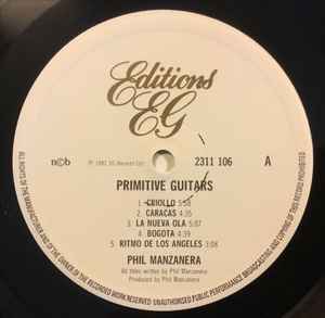 Image of Label Cover of LP - VG+/VG+ - PHIL MANZANERA, Primitive Guitars (Editions EG; 2311 106, Scandinavia 1982), Includes vintage press cutting reviewby Charles Shaar Murray,  - 2646015S