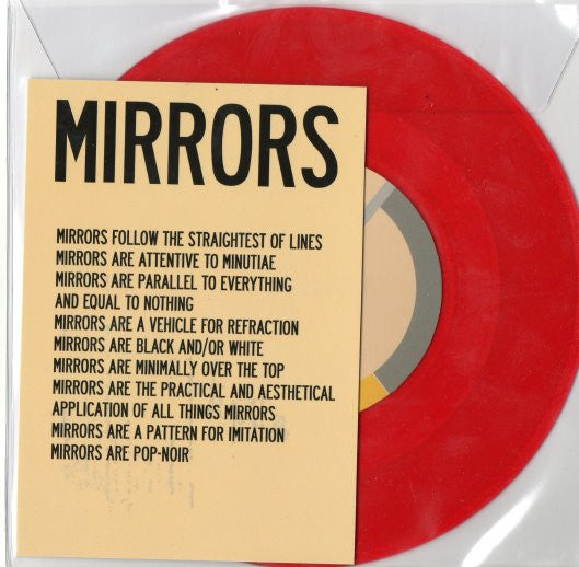 Image of Front Cover of 7" - VG+/VG+ - MIRRORS, Look At Me (Pure Groove ; MIRRORS 001, UK 2009, Clear Plastic Sleeve With Card Insert, One Sided Red Vinyl, Fully Signed On Labe), Disc Slightly Fogged,  - 2526492E