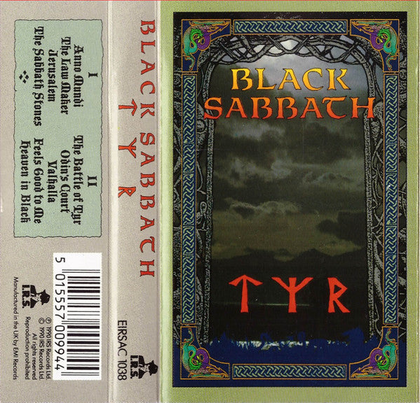 Image of Front Cover of Cassette - VG+/VG+ - BLACK SABBATH, Tyr (I.R.S. Records; EIRSAC 1038, UK 1990), ,  - 2636042E