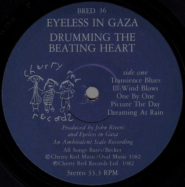 Image of Label Cover of LP - VG/G+ - EYELESS IN GAZA, Drumming The Beating Heart (Cherry Red; BRED 36, UK 1982), Light Marks only.,  - 2616097C