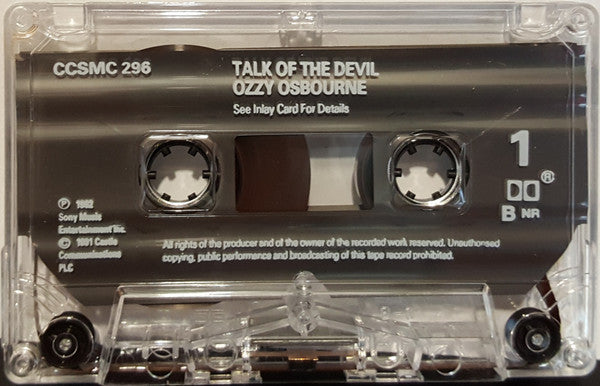 Image of Label Cover of Cassette - VG+/VG+ - OZZY OSBOURNE, Talk Of The Devil (Castle Communications; CCSMC 296, UK 1991), ,  - 2636043E