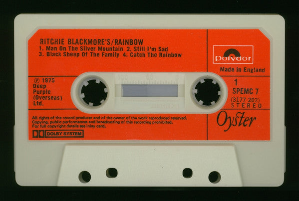 Image of Label Cover of Cassette - VG+/VG+ - RAINBOW, Ritchie Blackmore's Rainbow (Oyster; SPEMC 7, UK ), ,  - 2636044E