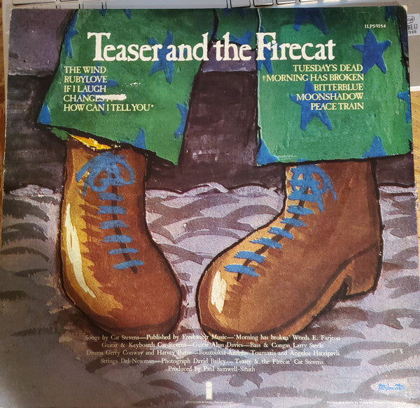 Image of Back Cover of LP - VG/VG - CAT STEVENS, Teaser And The Firecat (Island Pink Rim; ILPS 9154, UK 1970s Reissue, Gatefold, KEV matrix), Hairlines, edge wear, a few small stains,  - 2646020S