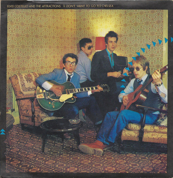 Image of Front Cover of 7" - VG/VG - ELVIS COSTELLO AND THE ATTRACTIONS, (I Don't Want To Go To) Chelsea (Radar Records; ADA 3, UK 1978, Picture Sleeve, Signed By Elvis And Three Attractions), SIGNED, Edge Wear,  - 2526487E
