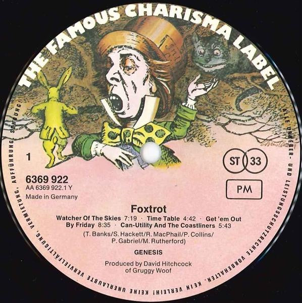 Image of Label Cover of LP - VG+/VG - GENESIS, Foxtrot (Charisma; 6369 922, Germany 1980s Reissue, Gatefold), ,  - 2616121C