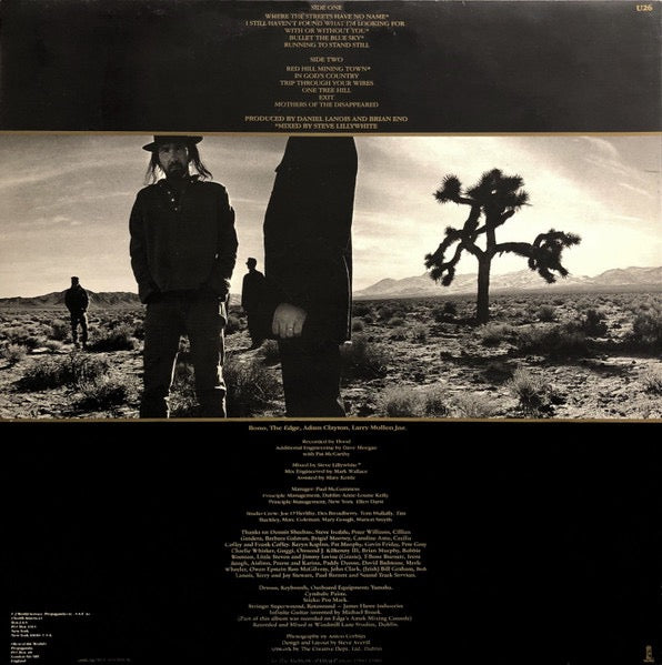 Image of Back Cover of LP - VG/VG - U2, The Joshua Tree (Island Records; U26, Scandinavia 1987, Gatefold, Insert & Company Inner), ,  - 2616125C