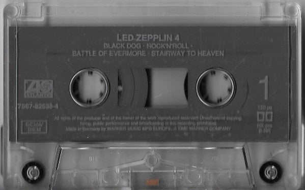 Image of Label Cover of Cassette - VG+/VG+ - LED ZEPPELIN, Untitled (Atlantic; 7567-82638-4, Europe ), ,  - 2636059E