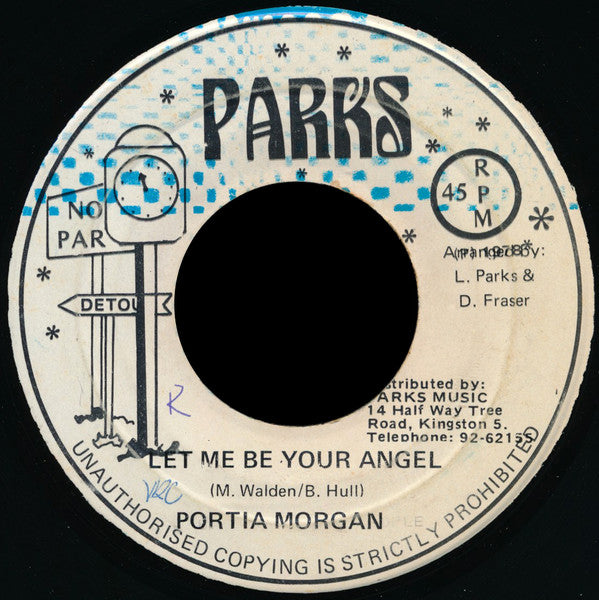 Image of Front Cover of 7" - /VG - PORTIA MORGAN, Let Me Be Your Angel (Parks; none, Jamaica 1980), Strong VG.,  - 2626071E