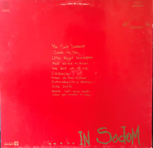 Image of Back Cover of LP - VG/G+ - SOFT CELL, This Last Night In Sodom (Vertigo Spaceship Labels, Made In Holland On Labels ; 818 436-1, Netherlands 1984, Inner), Light Marks only.,  - 2616104C