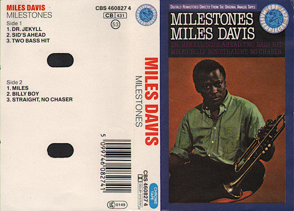 Image of Front Cover of Cassette - VG+/VG+ - MILES DAVIS, Milestones (CBS; CBS 460827 4, Europe 1988 Reissue), ,  - 2636069E
